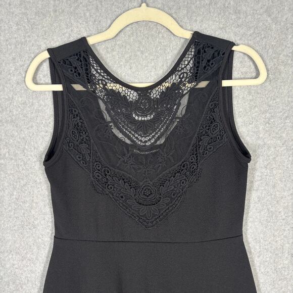 Foreign Exchange Dress Large Mini Crochet Lace Witchy Skater Boho Cowgirl Gothic - Picture 2 of 11